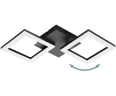 EGLO - Paranday-Z lubinis šviestuvas su kvadratais juodas 47x22,5 - TW - Zigbee, Bluetooth
