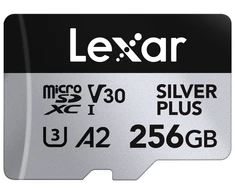 Atminties kortelė Lexar 256GB Micro SDXC Professional Sidabrinis Plus UHS-I A2 V30 U3 4K