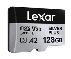 Atminties kortelė Lexar Sidabrinis PLUS | 128 GB | Micro SDXC | Flash atminties klasė 10