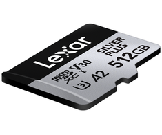 Atminties kortelė Lexar Micro SDXC Professional Sidabrinis Plus UHS-I/U3/A2/4K R205/W150 (V30) 512GB