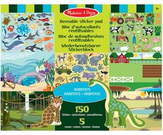 MELISSA &amp; DOUG Daugkartinio naudojimo lipdukų knygelė „Gyvūnai ir jų namai“