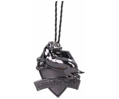 Nemesis Now Hario Poterio Hufflepuff Crest (sidabrinis) kabantis ornamentas 6 cm