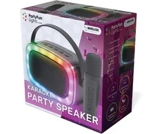 Party Fun Lights - Mini karaoke garsiakalbis su belaidžiu mikrofonu - (605607)