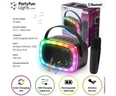 Party Fun Lights - Mini karaoke garsiakalbis su belaidžiu mikrofonu - (605607)