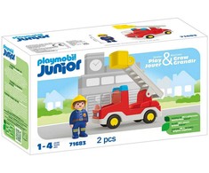 Playmobil – JUNIOR: Ugniagesių sunkvežimis su kopėčiomis (71683)
