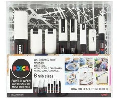Posca - 8 Nib Size Baltas Set (401618)