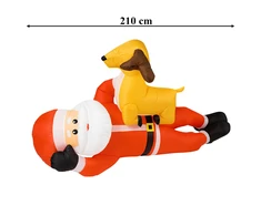Realprices Pripučiamas Kalėdų Senelis su elniais 210 cm Kalėdų apšvietimas Led XXL