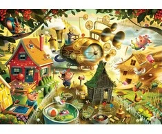 Dėlionė „Ravensburger“ – galvosūkis „Saugokitės mažų kiaulių“, 1000p (12001004)