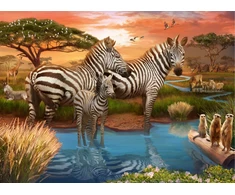 Dėlionė Ravensburger - Puzzle Zebras In Sunset 500p (12000365)