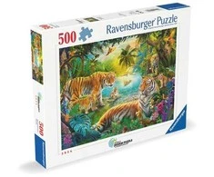 Dėlionė Ravensburger – tigrų šeima oazėje – 500p (12001384)