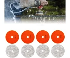 Realprices 10 deimantinių poliravimo diskų, 80 mm, porceliano plytelių šlifavimui su lipnia juosta, 300