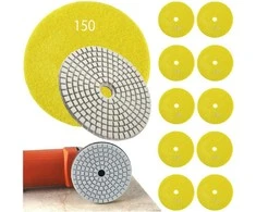 Realprices 10 deimantinių poliravimo diskų, 80 mm, porceliano plytelių šlifavimui su lipnia juosta, 150 vnt.