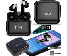 Realprices Belaidės „Bluetooth“ sportinės ausinės, skirtos bėgimui su „Powerbank“ mikrofonu