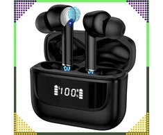 Realprices Belaidės „Bluetooth“ sportinės ausinės, skirtos bėgimui su „Powerbank“ mikrofonu