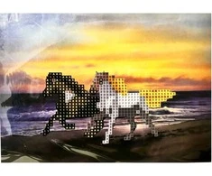 Realprices Deimantinės tapybos, siuvinėjimo, deimantinių mozaikų rinkinys, molbertas vaikams, 15x20cm