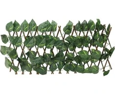 Realprices Ažūrinis grotelių pamušalas su dirbtiniais lapais, balkono terasos uždangalas, gebenė, 290x60 cm