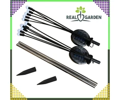 Realprices „Firefly“ saulės lempos, 2 dalys, 6 LED, prieblandos jutiklis, sodo lempa