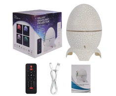Realprices Dinozauro kiaušinio žvaigždės projektorius su galaktikos garsiakalbiu, USB LED naktine lempute