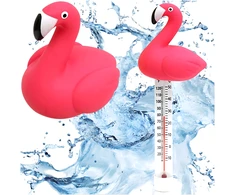 Realprices Plaukiojantis baseino termometras SPA baseino vandens temperatūrai Flamingo virvelė