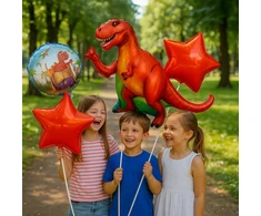 Realprices Dinozaurų gimtadienio balionų rinkinys gimtadieniams, vakarėliams, 5 vnt.