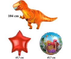 Realprices Dinozaurų gimtadienio balionų rinkinys gimtadieniams, vakarėliams, 5 vnt.