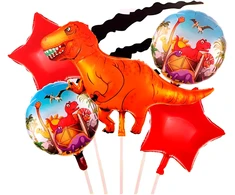 Realprices Dinozaurų gimtadienio balionų rinkinys gimtadieniams, vakarėliams, 5 vnt.