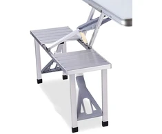 Realprices Sulankstomas aliuminio kelioninis stalas su suolais