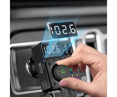 Realprices Automobilinis radijo imtuvas Fm siųstuvas "Bluetooth" 5.3 PD 30 W įkroviklis