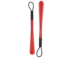 Patvarus plastikinis batų šaukštas, raudonas, 48 ​​cm ilgio, su kabliuku