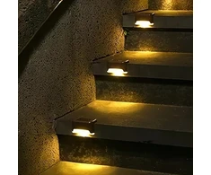 Realprices 4 saulės energija varomi LED laiptų šviestuvai sodui, terasai ir vandeniui atsparūs laiptams bei terasai