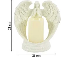 Realprices Dekoratyvinė figūrėlė, žvakidė, žvakės ornamentas, angelas, angelo formos, kalėdinis sodas, 21 cm
