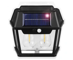 Realprices Dviguba saulės energija varoma LED sodo sieninė lempa su judesio jutikliu