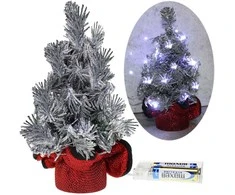 Realprices Kalėdų eglutės dekoratyvinės LED lemputės, dirbtinis sidabrinis ornamentas, 20 cm