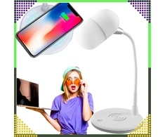 Realprices Naktinio stalo lempos indukcinis įkroviklis „Bluetooth“ garsiakalbis Mokymosi mokykloje