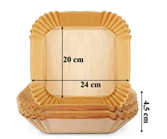 Realprices Oro gruzdintuvės popieriniai įdėklai Popieriniai įdėklai oro gruzdintuvei 20x20cm 100 vnt.