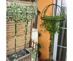 Realprices Sodo pergolės terasos metalinė atrama vijoklinėms rožėms, 50x10 cm, žalia