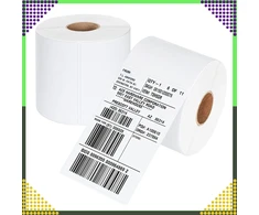 Realprices Terminės lipnios etiketės, baltos, 100 x 150 mm, 500 vnt., perforuotas ritinėlis