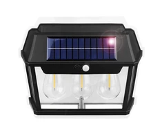 Realprices Triguba saulės energija varoma LED sodo sieninė lempa su judesio jutikliu