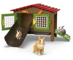 Schleich - Triušių narvas su 3 triušiais - (42728)