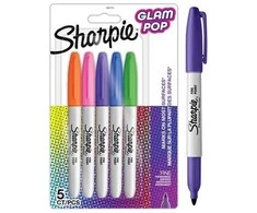 Markeriai Sharpie Fine Permanent Glam Pop 5 spalvų - 2201774