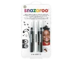 Akson Snazaroo - Make-up color brush paint - juodas/baltas/juodas (3 pcs) (791066)