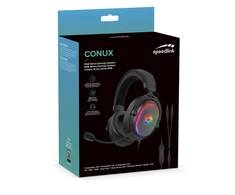 „Speedlink CONUX RGB“ stereo žaidimų ausinės – skirtos PC / PS5 / PS4 / Xbox Series X / S / Switch / OLED / Lite, juodos