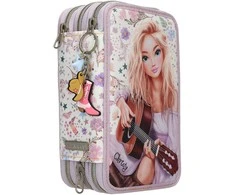 Top Model TOPModel - Triple Pieštukas Case COWGIRL - Kreminis-Coloured with Pale Violetinė Accents