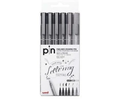 Uni - Fineliner, Hard Lettering Set (6 pcs) (401236)