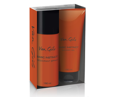 Van Gils - Basic Instinct - Dezodorantas Purškiklis 150 ml &amp; Dušo želė 150 ml - Giftset