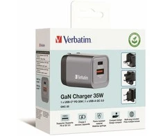 Verbatim - GNC-35 GaN Charger 2 Port 35W USB-A/USB-C