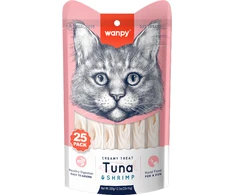 „wanpy“ – „Wanpy“ kreminiai laižomi skanėstai katėms, 25 vnt. pakuotėje – tunas ir krevetės, 350 g (25 x 14 g) – 350 g (25 x 14 g)