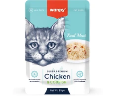 wanpy - Wanpy kačių retortų maišelis su vištiena ir menke 85 g - 85 g