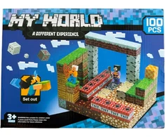 Minecraft magnetinis blokelių / kaladėlių rinkinys - 100 vnt