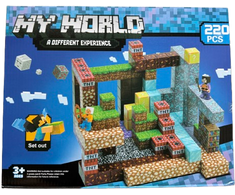Minecraft magnetinis blokelių / kaladėlių rinkinys - 220 vnt